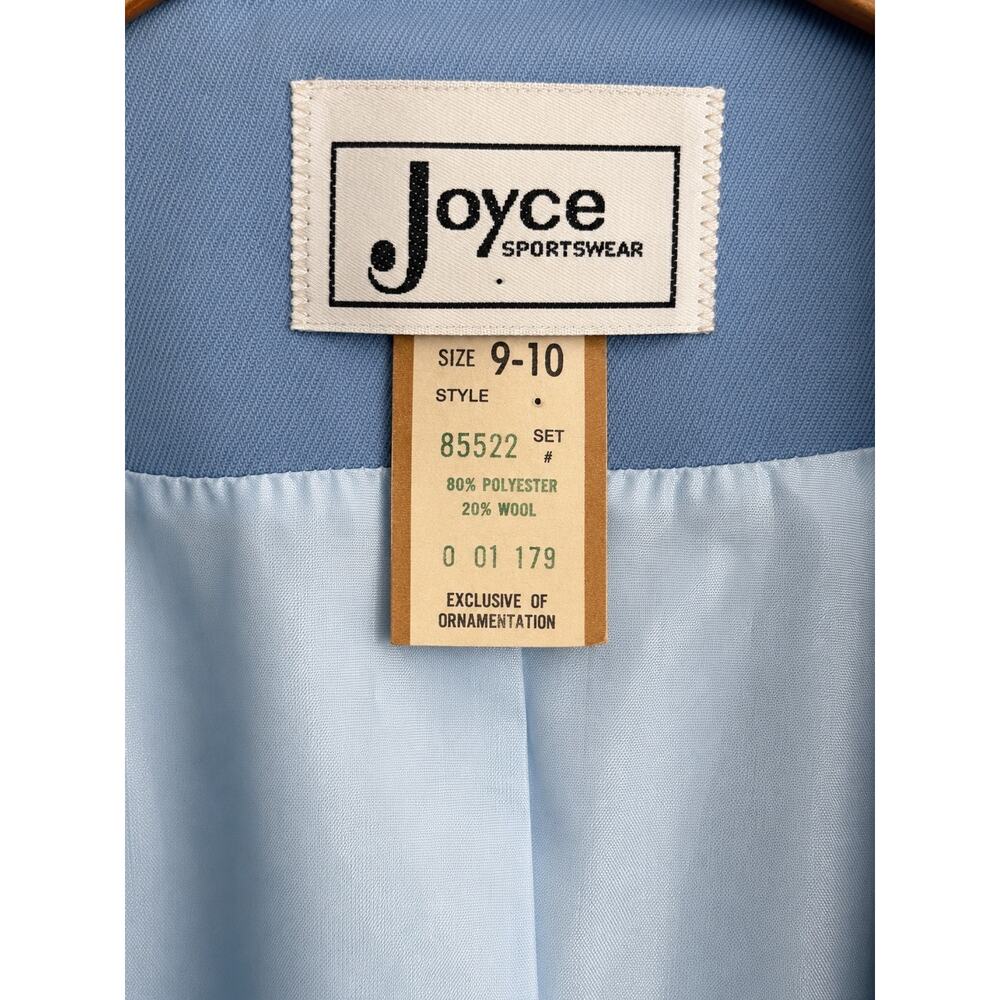 VTG Joyce Sportswear Light Blue Womens Suit Blazer Knee Length Skirt Corporate - Picture 5 of 6